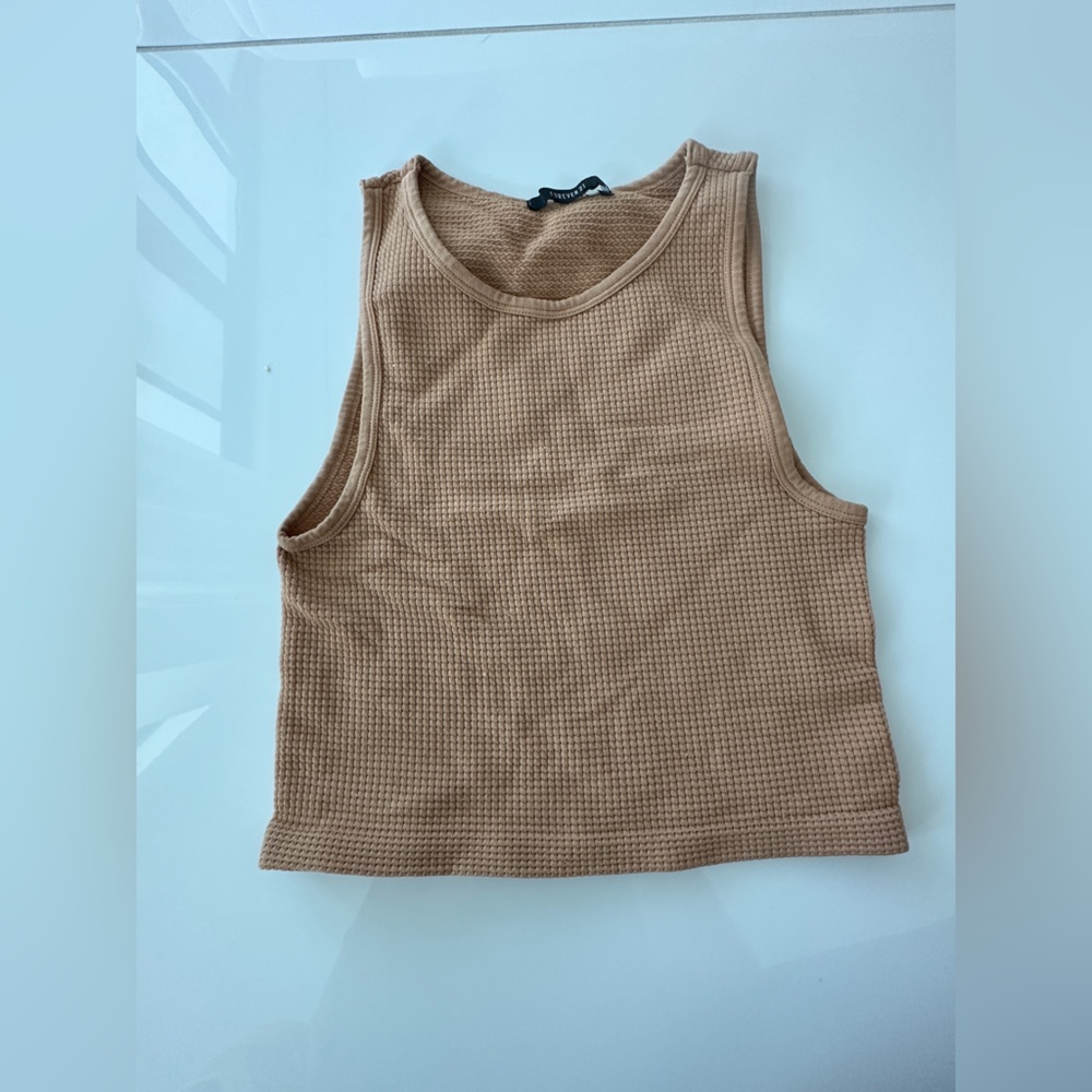 brown cropped tank top